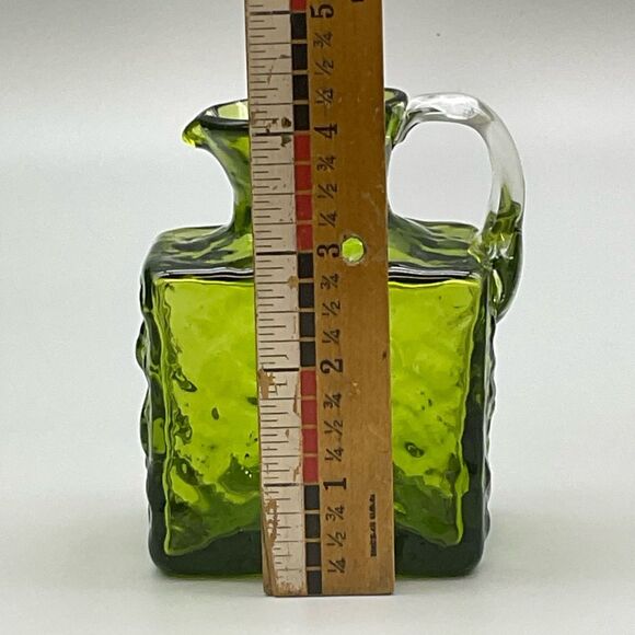 Vintage Pilgrim Hand Blown Applied Handle Glass Creamer Mini Pitcher - Picture 5 of 5